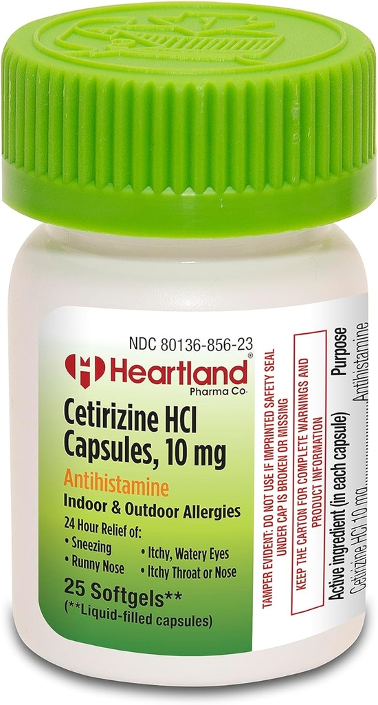 Cetirizine HCI 10mg | Allergy Relief | Antihistamine Softgels | Cetirizine for Seasonal Allergies | 25 Count