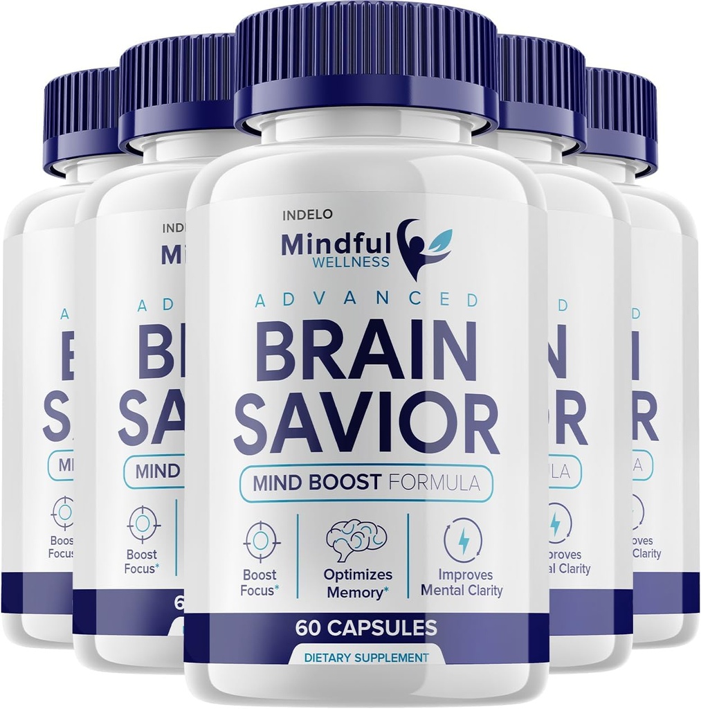 (5 Pack) Rozumné Wellness Advanced Brain Savior Kapsle Pills, Mozková Spasitelka Mysl Boost Dodatek pro rozpoznávání a zaměření, Recenze Mozková Spasitelka Brain Pill Dodatek (300 Kapsle)