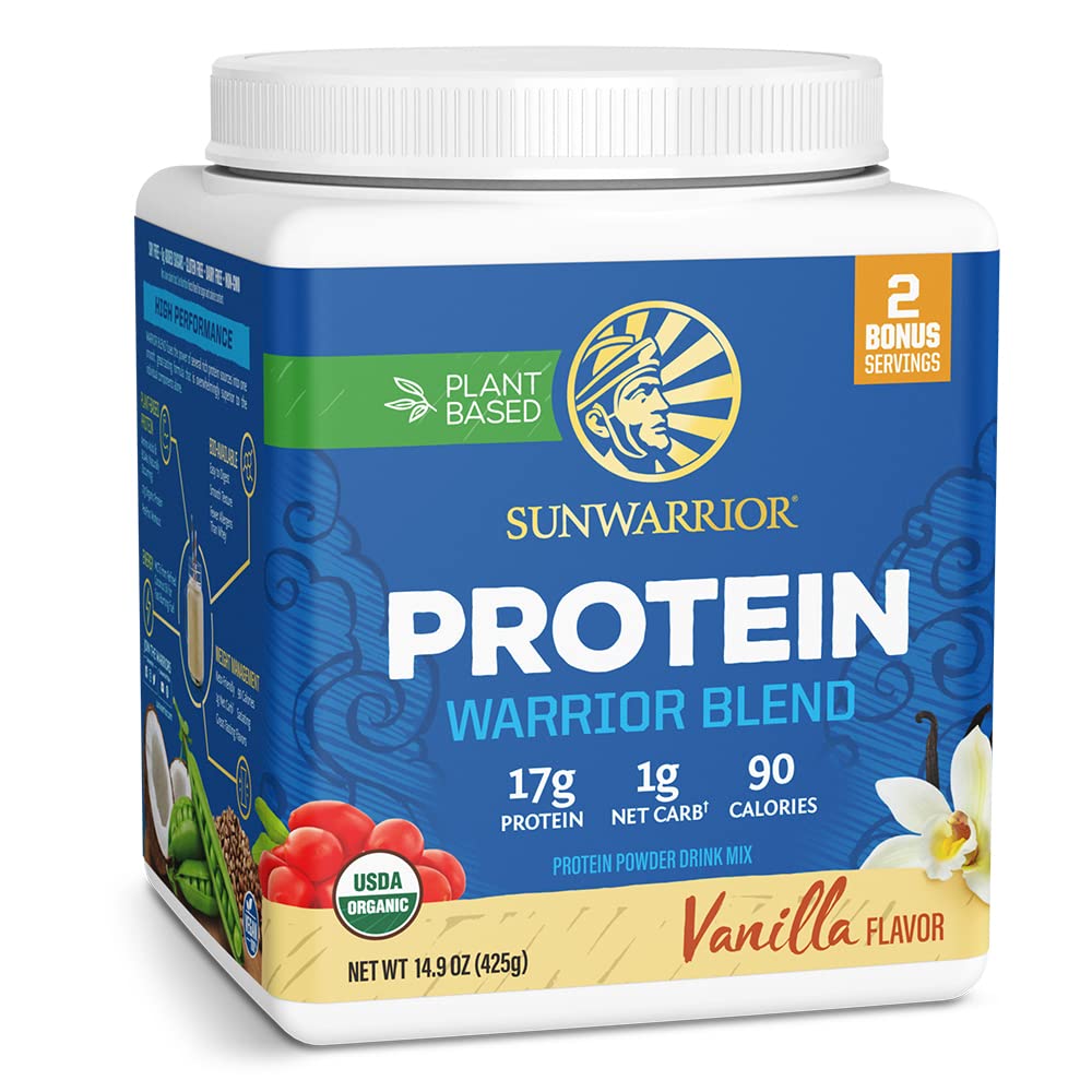 Organic Plant Based Protein Powder | Vegan Organic Protein Powder Vanilla Flavored with BCAA Amino Acids & Hemp Seed Pea Blend | Non-GMO Soy Dairy Filler & Gluten Free (Vanilla, 17 Servings)
