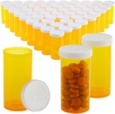 50- Pack Pill palackok Üres Caps - 13 Pill Dram Plastic Medicine palackok - Plastic Vials - Konténerek receptre, Vitaminok és kiegészítők - Narancs
