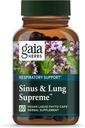 Gaia maitsetaimed Sinus & Lung Supreme - kopsude tugisammas hingamisteede tervisele - Sinus Support - Vegan, Gluteenivaba & Piimavaba - Taimne valem - 60 kapslit
