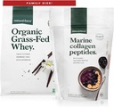 Luonnonvoima Grass Fed Organic Whey Protein Powder Vanilla Flavor 5 lb Clean Marine Collagen Powder 11.7 oz