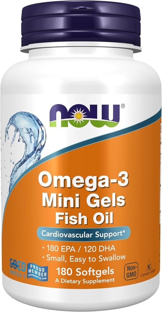 Ara suplementaris, Omega-3 Mini Gels, 180 EPA/120 DHA, Distestil·lar molecularment, implementació vascular *, 180 Softgels