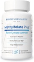 Biotics Research METHYLFOLATE PlusTM Methylfolate, Bioactive Folate + B12, atbalsta sirds un asinsvadu veselību, augļa attīstību, nervu veselību, metilācijas atbalsts, homocisteīna līmenis. 120 tabletes