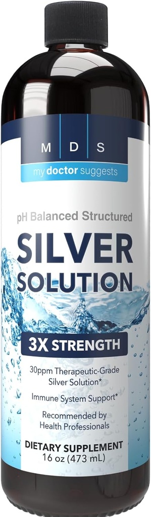 Alkaline Structured Silver Liquid Supplement 30ppm - Immune eta Gut Health Support - Colloidal Silver Mineral gehigarria - Estatu Batuetan egina (16 oz)