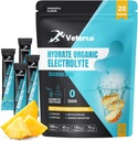 Hydration Electrolyte pulver, Electrolyte Drink, Hydration Supplement Drink Mix, Hydration Packets med vitamin & Mineral, Keto Vennlig, Vegan, Ikke-GMO, Ingen sukker, Pineapple Flavor (20 Sticks)