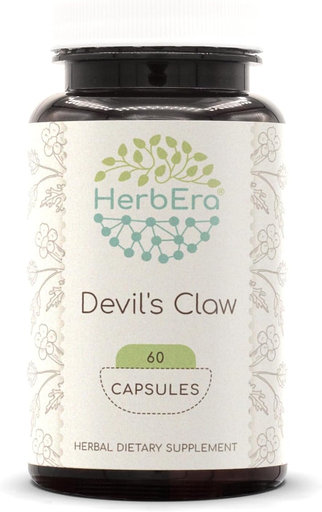 Herbra Devil's Devil 60 Capsules, 500 mg, กรงเล็บปีศาจ (Harpopophytum Proplebents) รากอ่อน (60 Capsuls)