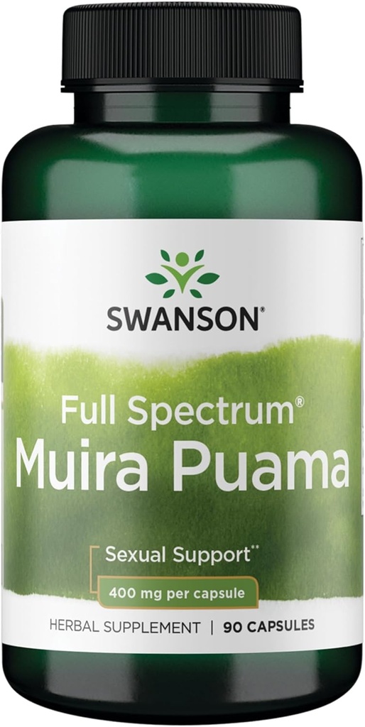 Swanson Muira Puama Root Sexuálne zdravie Virility Boost Podpora Pánske Dámske doplnok 400 mg 90 Kapsule
