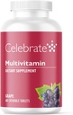 Vitaminlər Bariatric Multivitamin Chewable, Iron Free - Kişi və Qadınlar üçün Post Gastric Bypass və kol Gastrektomi Yardım - Essential Minerals & Vitamin A, B, D & E - Grape (60 Tablet)