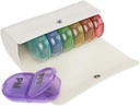EZY DOSE Weekly (7-Day) AM/PM Pill Case, Medicine Planner, ויטמין אורגן, Pop-Out השוואתיים, 2 פעמים ביום, Rainbow Lids, כולל Cream Case, BPA חינם
