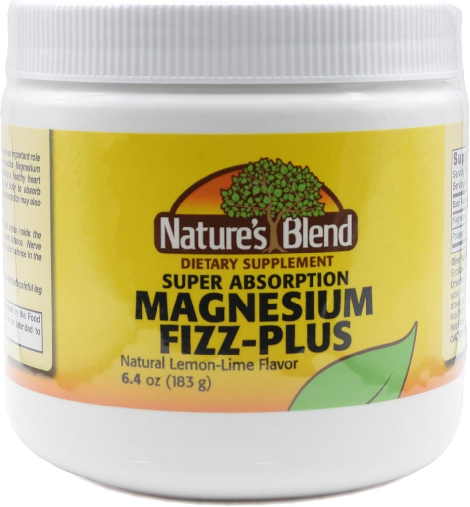 Natura Blend Magneziu Fizz-Plus Lemon-Lime Flavor 6.4 oz pulbere
