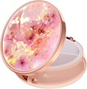 Caixa de pílulas Rouidr, 3 compartimentos de medicina Caixa de pílulas, Caixa de medicina de viagem de metal pequeno para bolsa e bolso, Rose Gold, mármore rosa ouro