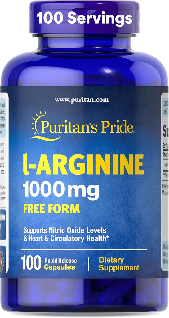 phái Thanh Giáo kiêu hãnh L-arginine 1000 Mg Capsules, 100 bá tước, White, (4332490165)