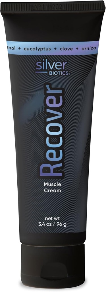 Silver Biotics Receive Muscle Cream - 20 ppm матово сребро Solution - Арника - масло от Joshoba - камфор - витамин Е - Сребърен Стронг - 3.4oz