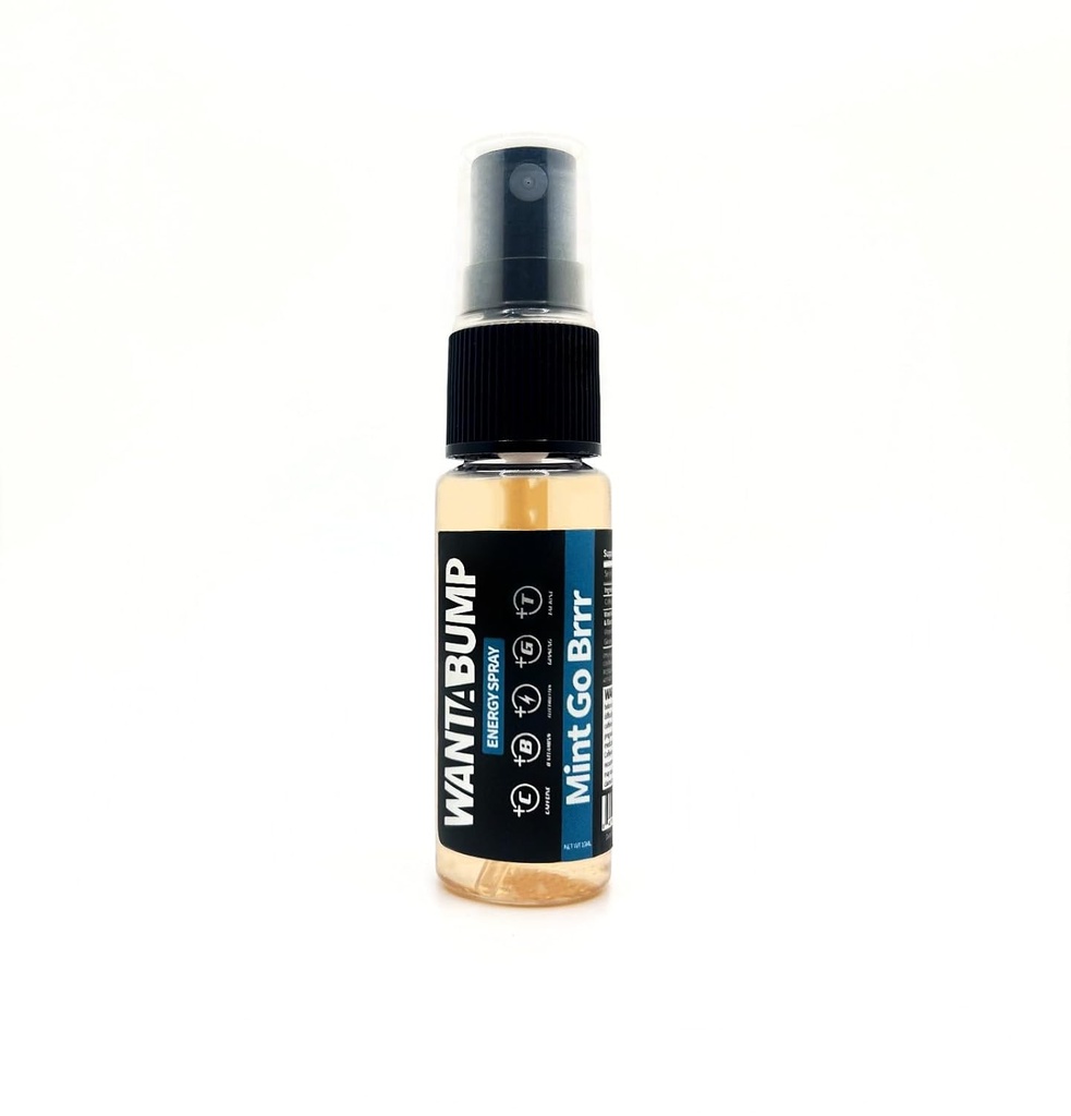 Want A Bump Energy Spray & Breath Freshener | 400mg Caffeine | B 3, 6, 12 Vitamin Spray | Electrolytes Spray | No Jitters | No Crash | Oral Spray