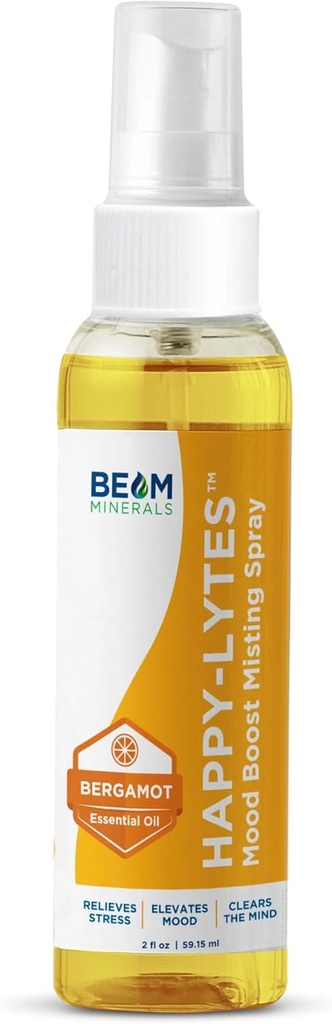Beam Minerals Happy-Lytes | Elektrolito likido naturalak Fulvic Electrolyte Misting Spray | Fulvic Acid Trace Mineral Liquid Spray | Mikronutrients Zelularrak aparteko osagarriak | 2 fl Oz