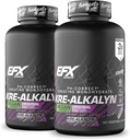 EFX Sports Kre-Alkalyn EFX 124; pH Benar Creatine Monohydrate Pill Suplement; Vegan Friendly 124; Kekuatan & Muscle Growth 124; 90 Servings, 180 Vevgie Capsules (Paket 2)