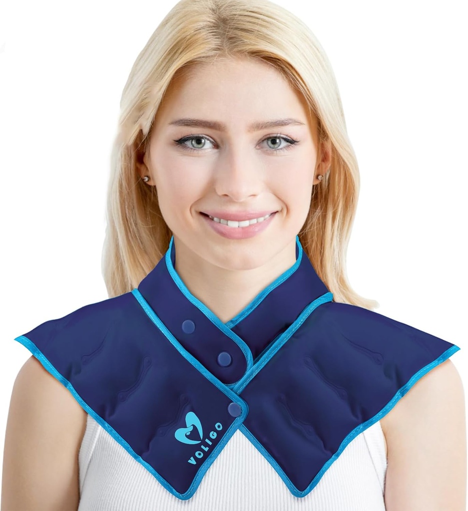 Neck Shoulder Heating Neck Wrap Microwave Heating Pad, Quente e Humid Back Pain Relief Hot Compress, Aquecedor de Pescoço de Microwave ajustável (NSF-Blue)