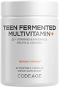 Codeage Teen Multivitamin Supplement - Napi vitaminok és ásványi anyagok tini fiúk és lányok - Organic Whole Food Formula Omega3 és Vitamins A-tól K-ig - 60 kapszula