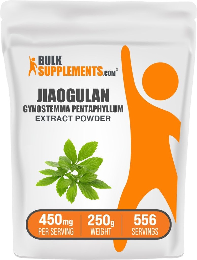 BulkSupplements.com Poudre d'extrait de jiaogulan - Gynostemma Pentaphyllum, poudre de jiaogulan, extrait de gynostemma - végétalien et sans gluten, 500mg par portion, 250g (8,8 oz) (paquet de 1)