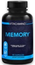 Memory Brain Supplement w/Vitamins – Clarity mentale, Memoria, Focus & Concentration. Nootropic clinicamente trattato include Bacopa, Phosphatidylserine, Rhodiola Rosea, Ashwagandha 90 capsule