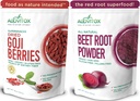 Alovitox Beet Root Powder & Goji Beries 100% siêu thực phẩm tươi và hữu cơ với vitamin A, C & sắt giúp hạ huyết áp, cân bằng oxy sử dụng & khởi động trong khi làm việc