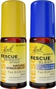 Day & Night Bundle, Bach RESCUE REMEDY Spray, Natural Stress Relief [dan] RESCUE SLEEP Spray, Natural Sleep Aid - 2- Pk, Homeopathic Flower Essence, Vegan, 7ML Ea