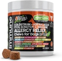Dog Al·làergy Lie Chews itchy Slochy Slochy Slochy kins Colostrum Astralagelus Omega 3 Bee Pellen Broin Brochinace Nechittle Leaf Quercetin Liiceoru Root Spirulina ACV Imune - paquet de 1