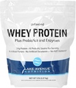 Lake Avenue Nutrition Whey Protein Plus Probióticos e Enzimas, Sem sabor, 5 lb (2,27 kg)