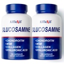 Premium Glucosamine & Chondroitin Nutritional Supplement - Healthy Joint, Bone & Knee Support - Rich in MSM & Collagen - Organic Natural Ingredients - Made in USA - 120 Capsules - 2 Pack