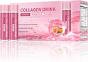 6000 mq Marine Collagen Peptides, Qadınlar üçün maye Collagen Shots, Skin, Saç və Nail Wellness, 0.85 Fl.Oz (25 ml)x30 Şişeler, Kan Orange