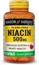 MASON NATURAL Niacin 500 mg fără culoare, susţine sănătatea inimii, sistemul nervos şi producerea energiei, 60 capsule