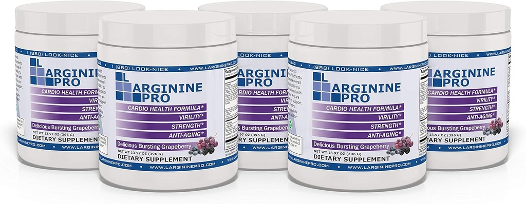 L-ARGININE PRO 5,500mg L-Arginina Plus L-Citrulina 1,100mg Uva em pó mistura suplemento para aumento da produção de óxido nítrico