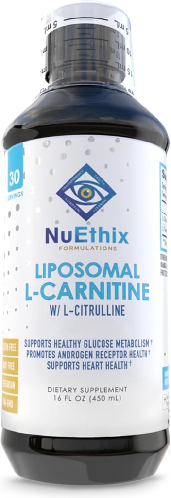 NuEthix Recommendations Lipsomal L- Carnitin Supplement 600mg s L- Citrulline 1000mg pro zdravé hubnutí, metabolismus tuků, výroba energie a zvýšený krevní tok, pro muže a ženy