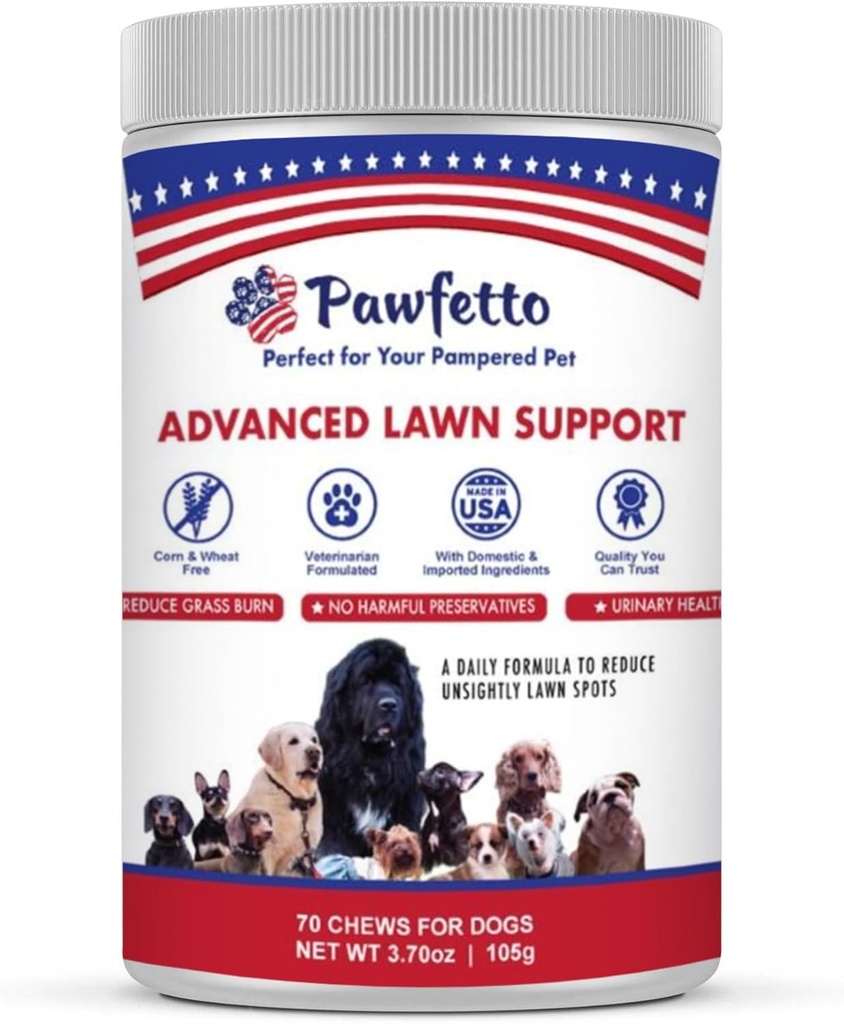 Advanced Lawn Support Supplement voor honden, met Cranberry, Amino Acids, en Brouwers Gist, Gemakkelijk Digestable, Kippen Lever Smaak, Perfect voor uw verwende huisdier (70 Honden Kauwen)