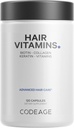 Codificação de cabelo Vitaminas 10000 mcg Biotina, Keratin, Collagen, Vitamina A, B12, C, D3, E, Zinc, Turmeric, Probióticos, Enzimas, Inositol - Coidados do cabelo Soporte - pílulas suplementos de pelo saudables - 120 cápsulas