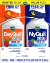Vicks Kids DayQuil & NyQuil Cold & Cough Relief Liquid Co-Pack, frei von künstlichen Farbstoffen & Zucker, Multi-Symptom Relief von Husten, Niesen, Runny Nose, Mucus, und Chest Congestion, für Alter 6+, 2x6oz