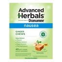 Dramamine Advanced Herbals Ginger Chews, Nausea Relief, Lemon-Honey, 40ct | From the Makers of Dramamine, Non-Drowsy, Morning Sickness Relief & Motion Sickness Relief During Travel, Soft Chews