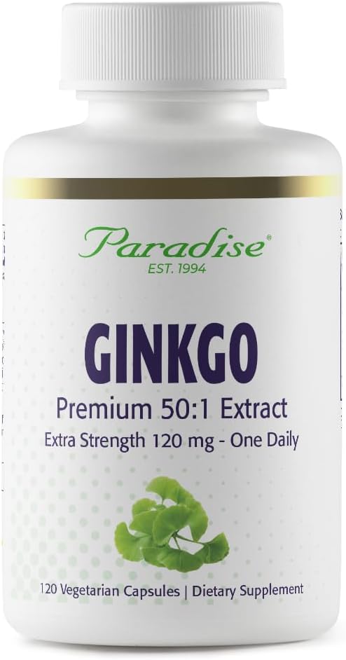 天堂草药 Ginkgo Biloba 提取剂 超级吸附剂 超纯度 Vegan 非转基因生物 Gluten Free, 120种蔬菜 Capsules