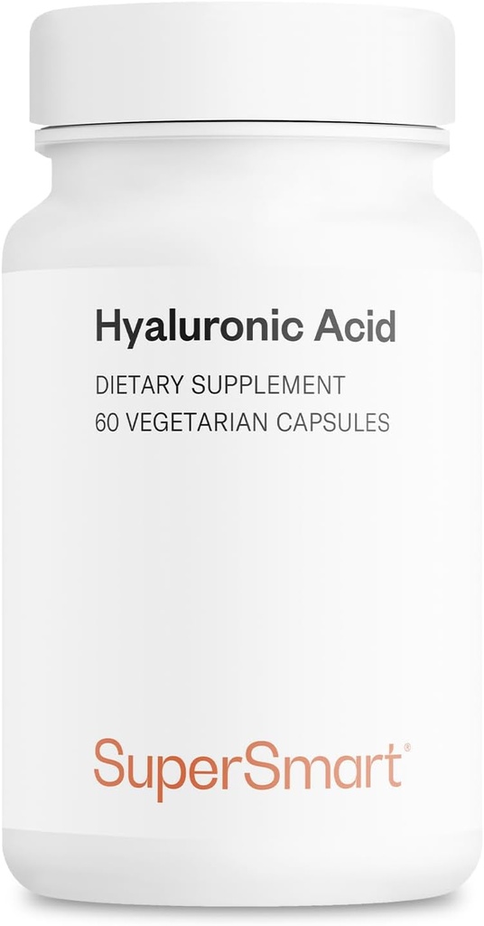 Supersmart Hyaluronic Acid Supplement 300mg / den (Hyaluronát sodný) - vysoká molekulární hmotnost 1,2 milionu Daltonů 124; non-GMO & gluten zdarma - 60 Vegetariánské kapsle