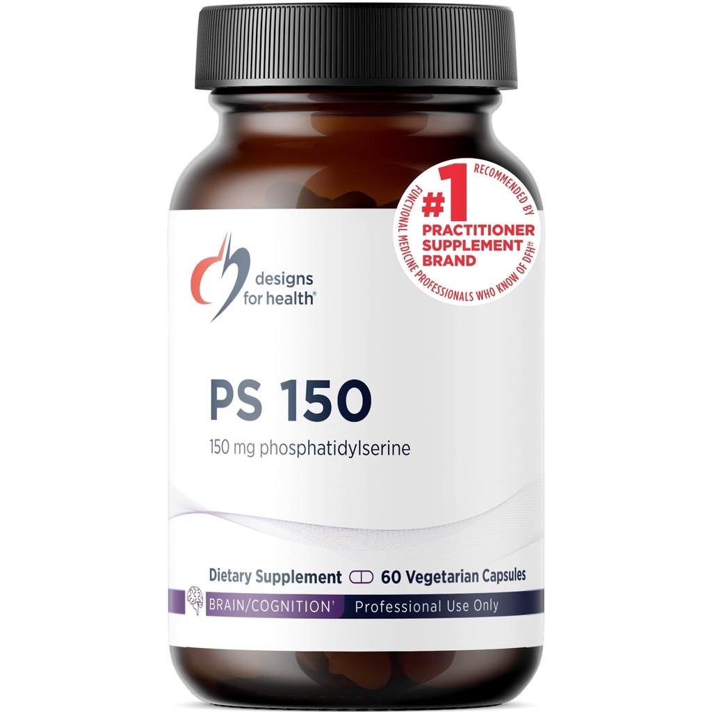 Designs for Health PS 150 Phosphatidylserine Capsules - 150mg Soy-Free Sunflower Lecithin-Sourced Phosphatidyl Serine Supplement - May Help Support Brain Health (60 Capsules)