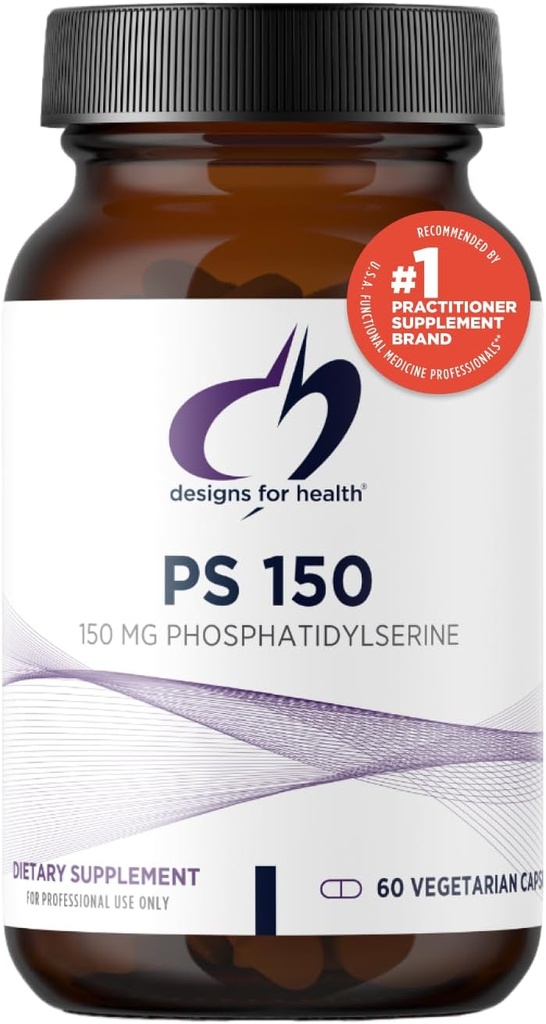Osasunerako Diseinuak PS 150 Phosphatidserine kapsulak - 150mg Soy-Free Sunflower Lecithin-Sourced Phosphatidyl Serine Supplement - May Help Support Brain Health (60 kapsulak)