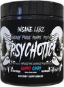 Insane Labz Psychotic Black Edition Mid Stimulant Pre Workout Powder, Pompi Energie Focus, Încărcat cu Creatine Beta Alanine Taurina Alimentat de Ampiberry, 35 Serviri (Gummy Candy)