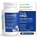 NatureCity True-HNS Hair Nails and Skin Cynatine Keratin and Plant Based Biotin Vitamin Supplement | Fuller and Stronger Hair and Nails | Non GMO | 60 Veggie Capsules