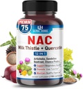 NAC supplement N-Aetyl Cysteine Enriched with Milk Thistle, Quercetin - Support Immunity, Respiratory Health " Liver Detox | 150 Capsules