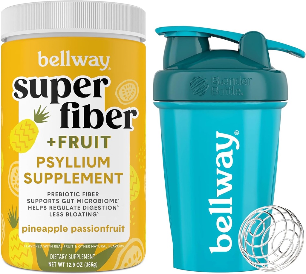 Bellway Super Fiber Powder + Frukt, Pineapple Passion Frukt Shaker Flaske Bundle