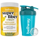 Bellway Super Fiber Powder + Fruit, Pineapple Passion Fruit Shaker Bottle Bundle