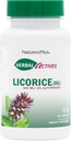 Natures Plus Herbal Actives Licorice (DGL) Kapsule - 500mg, 60 Veganski dodatki - Vegetarian, Gluten-free - 60 Serving