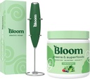 Bloom Nutrition Superfood Green Powder, Digestive Enzymy s probiotika a prebiotika, Gut Health, Bloating Relief, Original + Milk Frother High Powered Hand Mixer