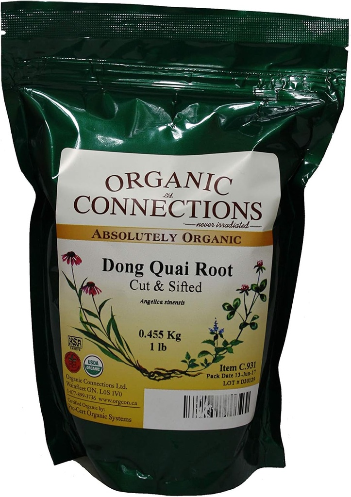 Dong Quai Root, Cut và Sifted, hữu cơ (1 lb)